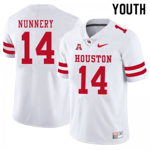 Youth Houston Cougars Ronald Nunnery #14 White College Jerseys 852332-264