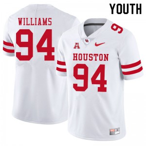 Youth Houston Cougars Sedrick Williams #94 Official White Jerseys 853747-945