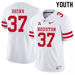Youth Houston Cougars Terrell Brown #37 White Football Jerseys 783155-407