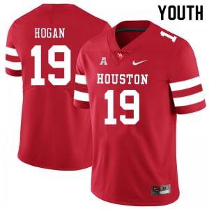 Youth Houston Cougars Alex Hogan #19 Official Red Jersey 959961-952