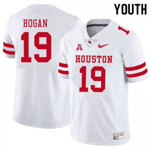 Youth Houston Cougars Alex Hogan #19 High School White Jerseys 942282-986