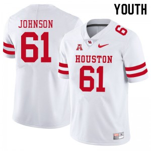 Youth Houston Cougars Benil Johnson #61 White Stitched Jersey 487203-756