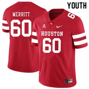 Youth Houston Cougars Brian Merritt #60 Red Player Jersey 640451-635