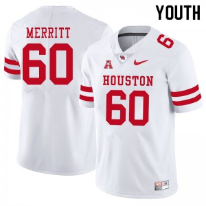 Youth Houston Cougars Brian Merritt #60 White College Jersey 453116-746