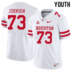 Youth Houston Cougars Cam'Ron Johnson #73 White Stitched Jersey 760444-924