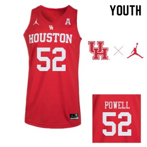 Youth Houston Cougars Kiyron Powell #52 Red Official Jerseys 113972-625