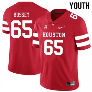 Youth Houston Cougars Kody Russey #65 Red High School Jerseys 718355-189