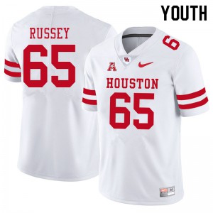 Youth Houston Cougars Kody Russey #65 High School White Jersey 860372-541