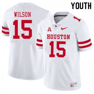Youth Houston Cougars Mark Wilson #15 White Official Jerseys 785961-598
