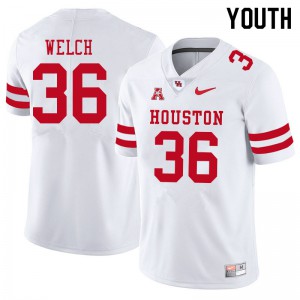 Youth Houston Cougars Mike Welch #36 White Player Jersey 845101-109