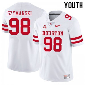 Youth Houston Cougars Rafal Szymanski #98 White University Jerseys 278234-544