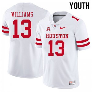 Youth Houston Cougars Sedrick Williams #13 University White Jersey 196075-551