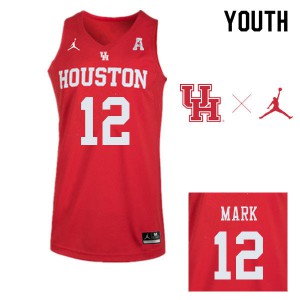 Youth Houston Cougars Tramon Mark #12 Red High School Jersey 380771-275