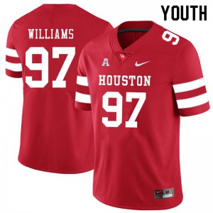 Youth Houston Cougars Tre Williams #97 Red Official Jersey 256777-395