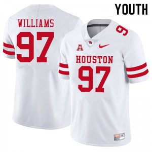 Youth Houston Cougars Tre Williams #97 White Official Jerseys 953531-799
