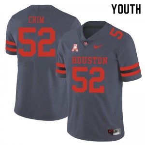 Youth Houston Cougars Almarion Crim #52 Official Gray Jerseys 207448-115