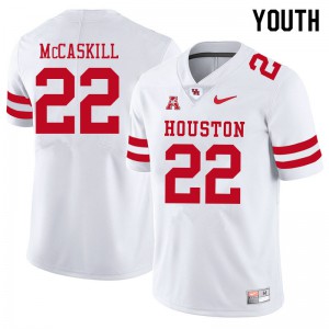 Youth Houston Cougars Alton McCaskill #22 White Stitch Jersey 335201-827