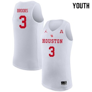 Youth Houston Cougars Armoni Brooks #3 White Jordan Brand NCAA Jerseys 233567-617