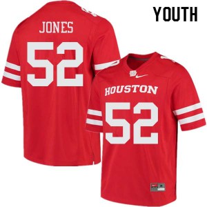Youth Houston Cougars Braylon Jones #52 Player Red Jerseys 333073-186