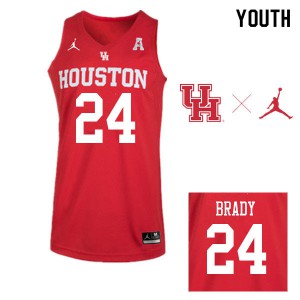 Youth Houston Cougars Breaon Brady #24 Jordan Brand Red Stitched Jerseys 429420-330