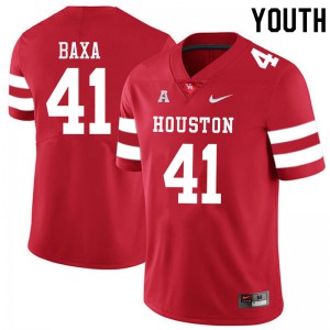 Youth Houston Cougars Bubba Baxa #41 Player Red Jersey 102892-136