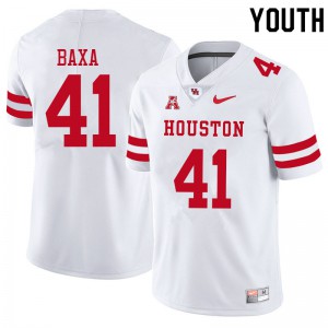 Youth Houston Cougars Bubba Baxa #41 College White Jersey 176740-201