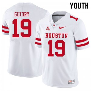 Youth Houston Cougars C.J. Guidry #19 College White Jersey 437530-575