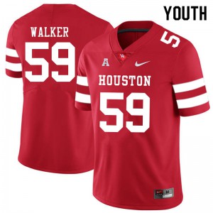 Youth Houston Cougars Carson Walker #59 Red Stitch Jerseys 277260-586