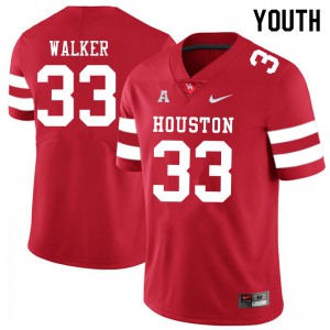 Youth Houston Cougars Cash Walker #33 Red Football Jerseys 379453-717