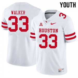 Youth Houston Cougars Cash Walker #33 NCAA White Jerseys 564048-685