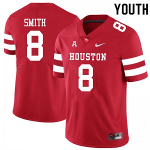 Youth Houston Cougars Chandler Smith #8 Red Stitched Jersey 852042-838