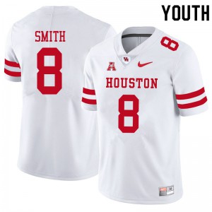 Youth Houston Cougars Chandler Smith #8 White Stitch Jerseys 753451-201