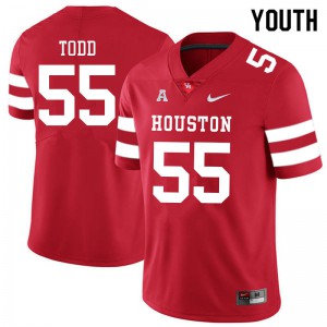 Youth Houston Cougars Chayse Todd #55 Red High School Jerseys 580800-709