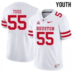 Youth Houston Cougars Chayse Todd #55 White College Jersey 806923-141
