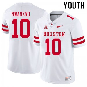Youth Houston Cougars Chidozie Nwankwo #10 Stitched White Jerseys 599292-814