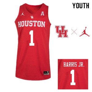 Youth Houston Cougars Chris Harris Jr. #1 High School Red Jordan Brand Jersey 421714-605