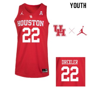 Youth Houston Cougars Clyde Drexler #22 Basketball Red Jordan Brand Jersey 439524-512