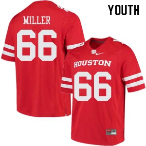 Youth Houston Cougars Cole Miller #66 Red University Jersey 580260-607