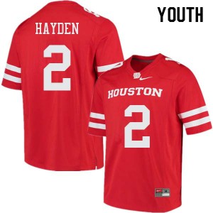 Youth Houston Cougars D.J. Hayden #2 Red Official Jersey 628754-394