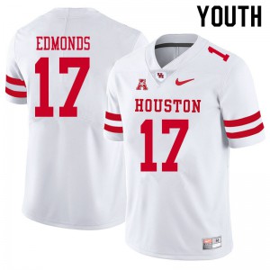 Youth Houston Cougars Darius Edmonds #17 High School White Jerseys 960297-401