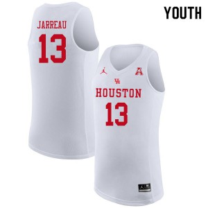 Youth Houston Cougars DeJon Jarreau #13 White Player Jordan Brand Jerseys 903873-366