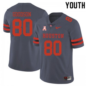 Youth Houston Cougars Dekalen Goodson #80 Gray Stitched Jersey 673681-721