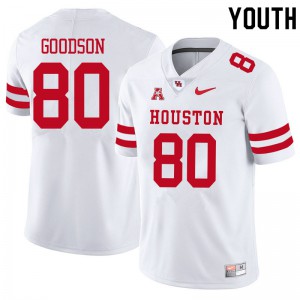 Youth Houston Cougars Dekalen Goodson #80 Player White Jerseys 835527-533
