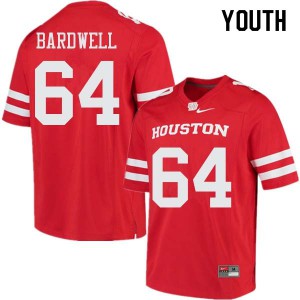 Youth Houston Cougars Dennis Bardwell #64 Red High School Jerseys 658211-580
