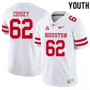 Youth Houston Cougars Gabe Cossey #62 White Official Jerseys 683933-311