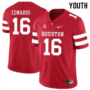 Youth Houston Cougars Holman Edwards #16 Red NCAA Jersey 328005-191