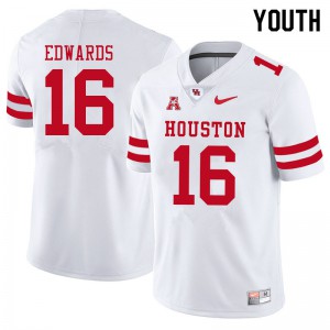 Youth Houston Cougars Holman Edwards #16 NCAA White Jersey 350085-871