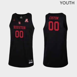 Youth Houston Cougars Custom #00 Basketball Black Jersey 704614-421