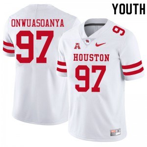Youth Houston Cougars Ike Onwuasoanya #97 White Stitch Jersey 979869-802