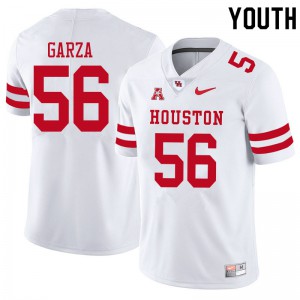 Youth Houston Cougars Jacob Garza #56 Player White Jersey 756282-651